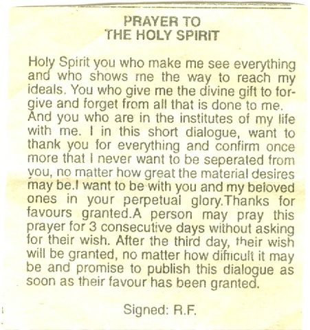 Prayer to the Holy Spirit